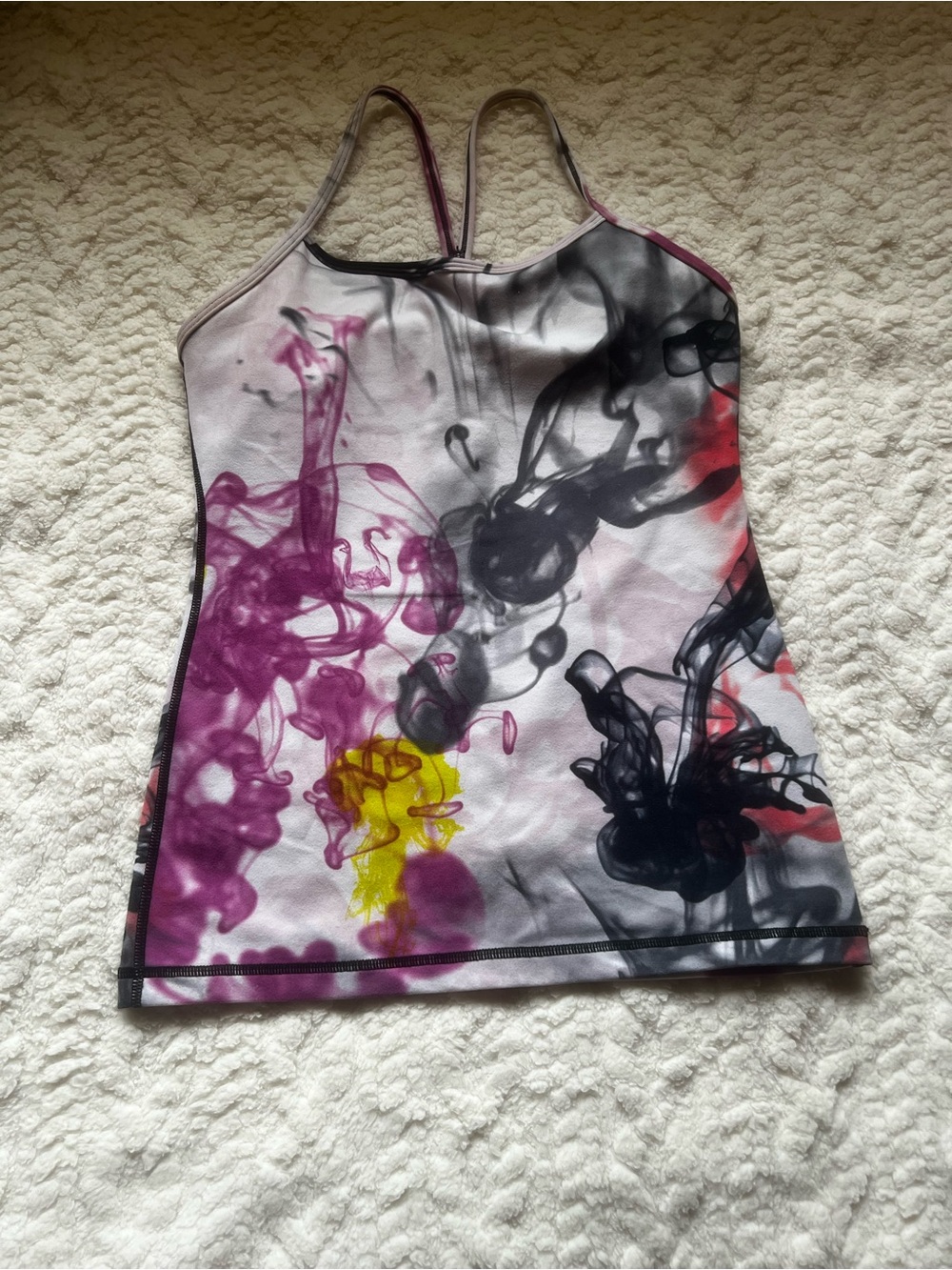 Lululemon Abstract Ink-Print Tank Top in Purple, Black & Yellow